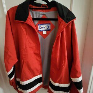 Vintage Kobe Sportswear Red & Black Striped Full-Zip Team Jacket - Size Small